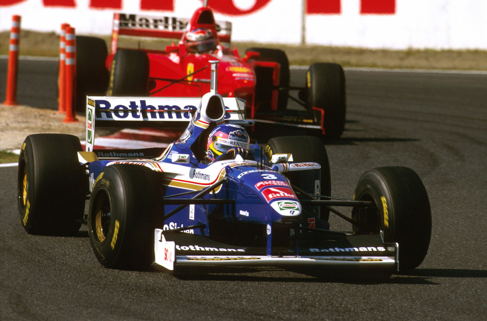 Jacques Villeneuve, Williams, Michael Schumacher, Ferrari, Japán Nagydíj, 1997