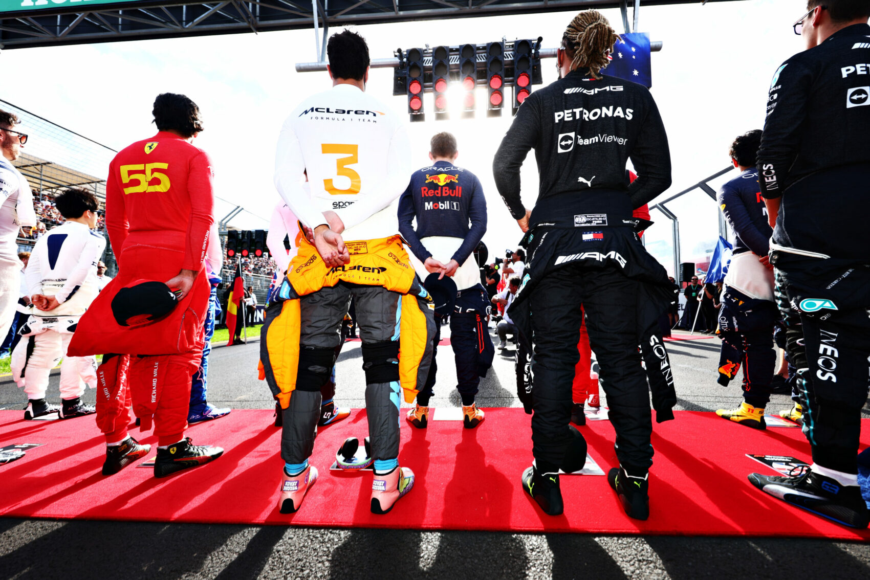 Carlos Sainz, Daniel Ricciardo, Lewis Hamilton, Ausztrál Nagydíj