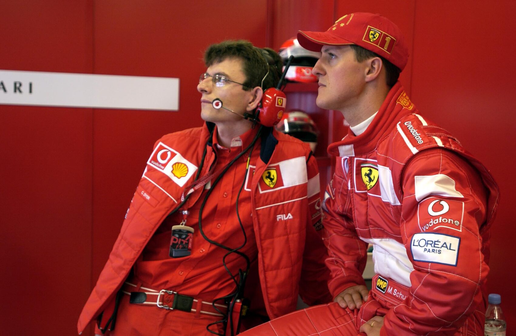 Michael Schumacher, Chris Dyer, Ferrari, USA Nagydíj, 2002