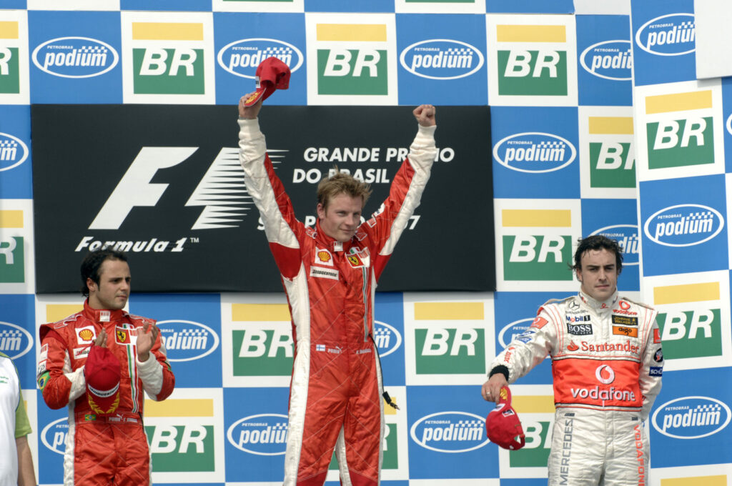 Kimi Räikkönen, Felipe Massa, Fernando Alonso, Brazil Nagydíj, 2007