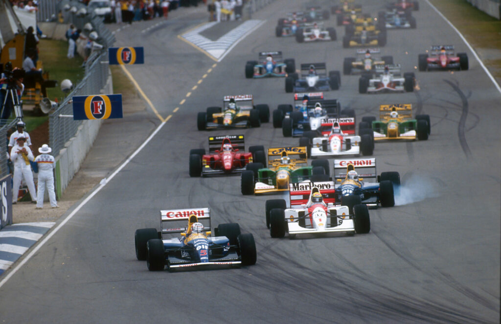 Nigel Mansell, Williams, Ayrton Senna, McLaren, Ausztrál Nagydíj, rajt, 1993