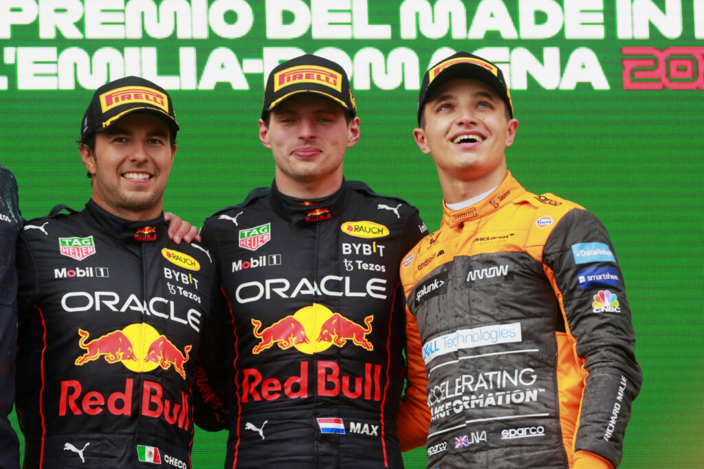Sergio Pérez, Max Verstappen, Lando Norris, McLaren, Emilia Romagna Nagydíj