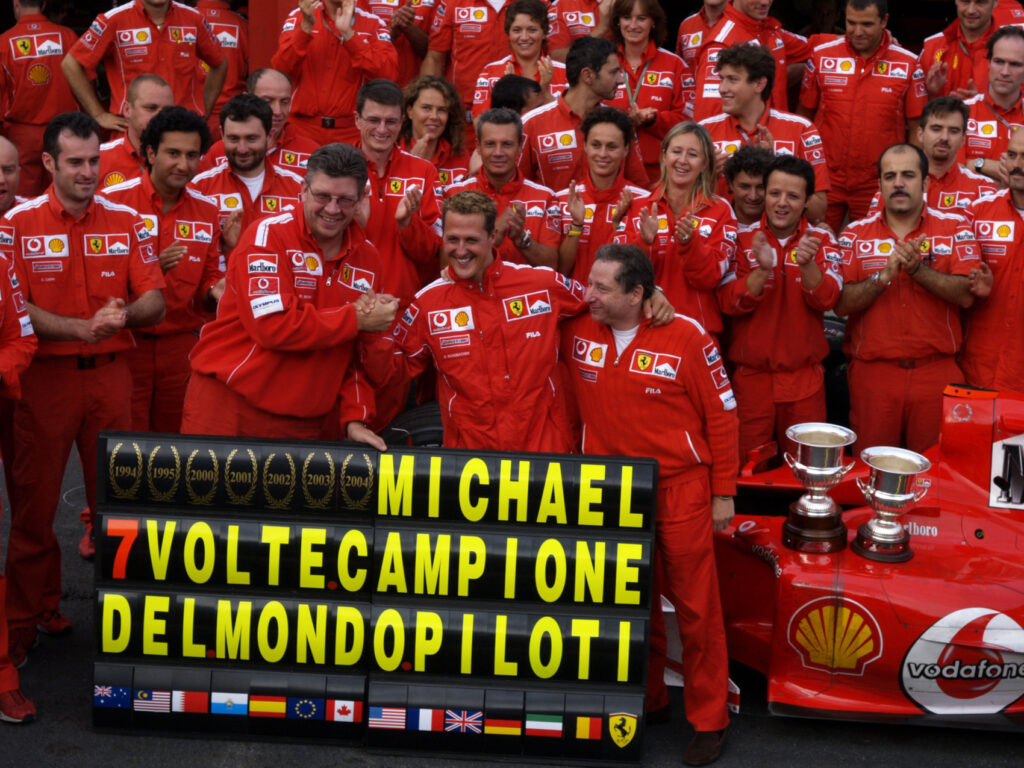 Michael Schumacher, Ross Brwan, Jean Todt, Ferrari, Belga Nagydíj, 2004