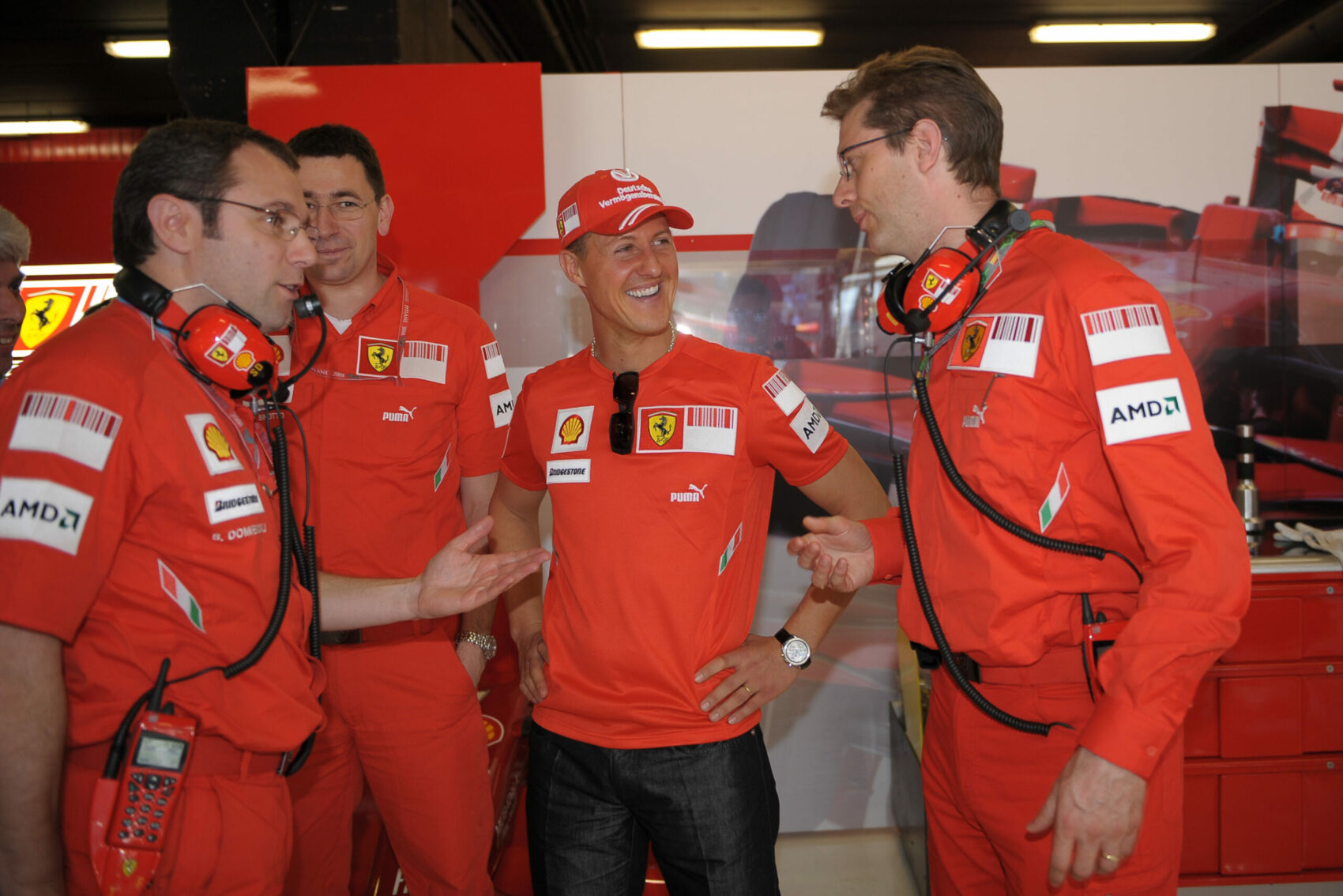 Stefano Domenicali, Michael Schumacher, Mattia Binotto, Ferrari