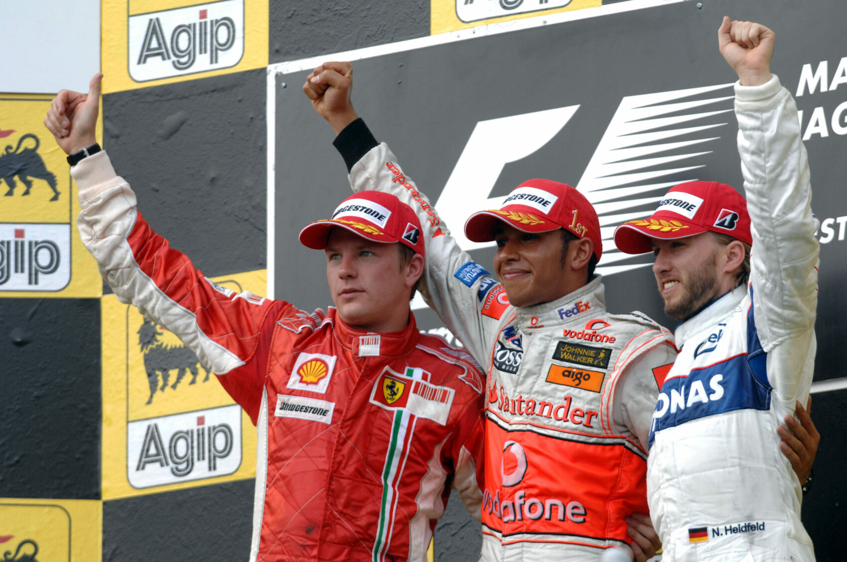 Kimi Räikkönen, Ferrari, Lewis Hamilton, McLaren, Nick Heidfeld, BMW-Sauber, Magyar Nagydíj, 2007