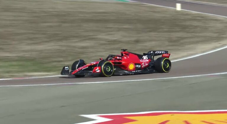 Rendhagyó bemutató: így repesztett Leclerc Fioranóban a 2023-as Ferrarival (videó)