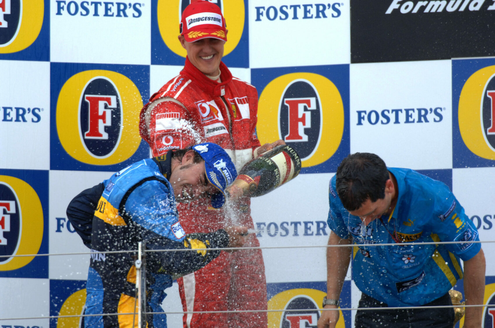 Fernando Alonso, Michael Schumacher, Renault, Ferrari, Spanyol Nagydíj 2006