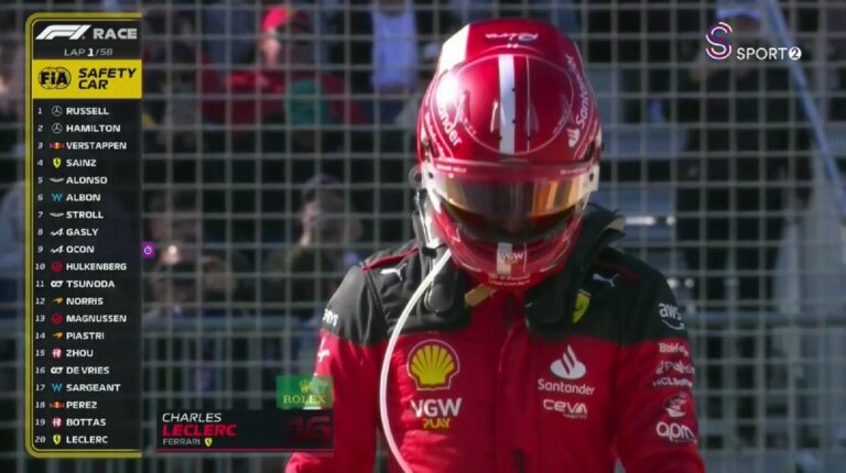 Újabb Ferrari-katasztrófa: Leclerc három kanyar után kiesett Melbourne-ben (videó)