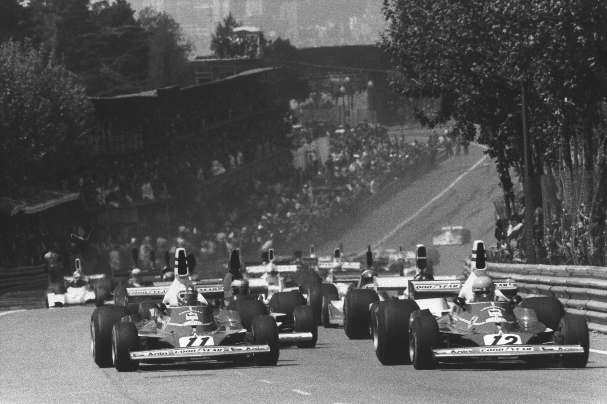 Niki Lauda, Clay Regazzoni, Ferrari, Montjuic, Spanyol Nagydíj, 1975