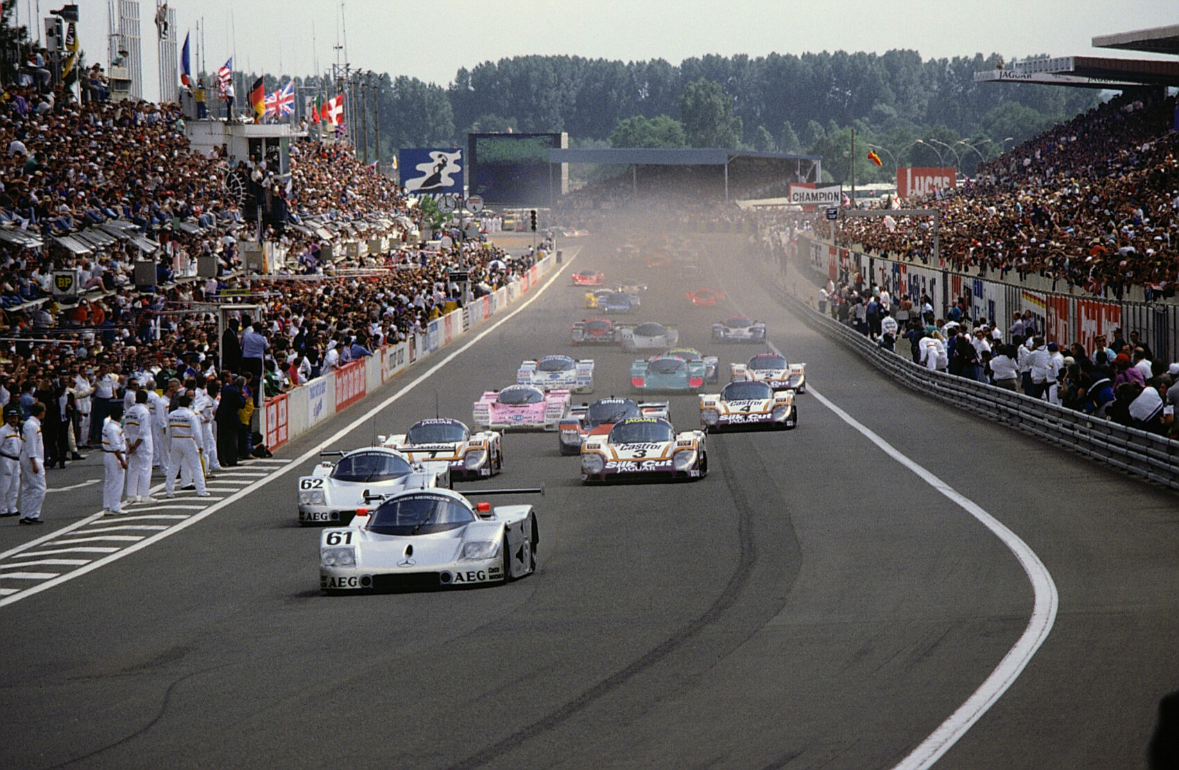 Le Mans, 1989, rajt, Mercedes, Jaguar