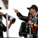 Forma-1, Lewis Hamilton, Max Verstappen, George Russell, dobogó, Spanyol Nagydíj 2023, futam