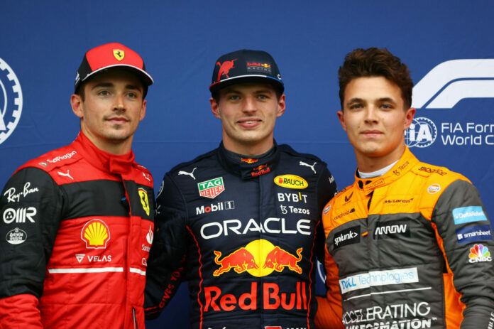 Forma-1, Charles Leclerc, Max Verstappen, Lando Norris, Emilia Romagna Nagydíj 2022, péntek