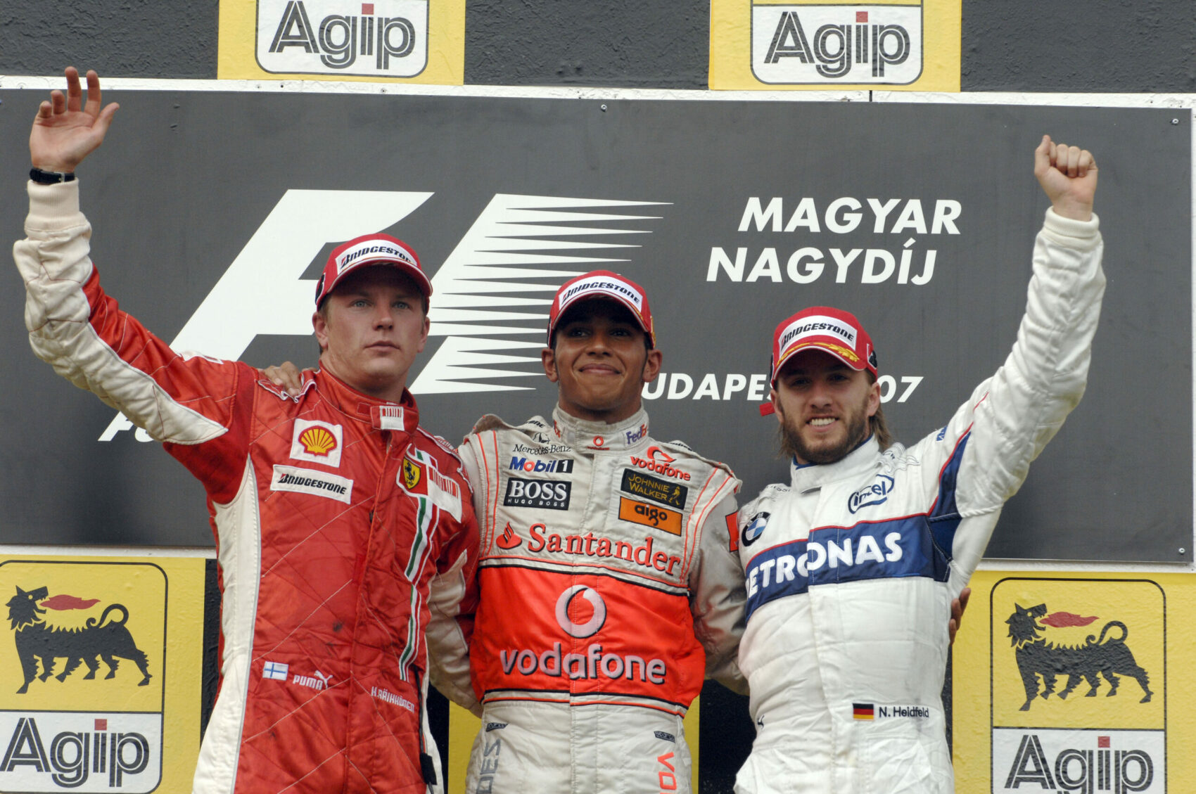 Kimi Räikkönen, Lewis Hamilton, Nick Heidfeld, Ferrari, McLaren, BMW, Magyar Nagydíj, 2007