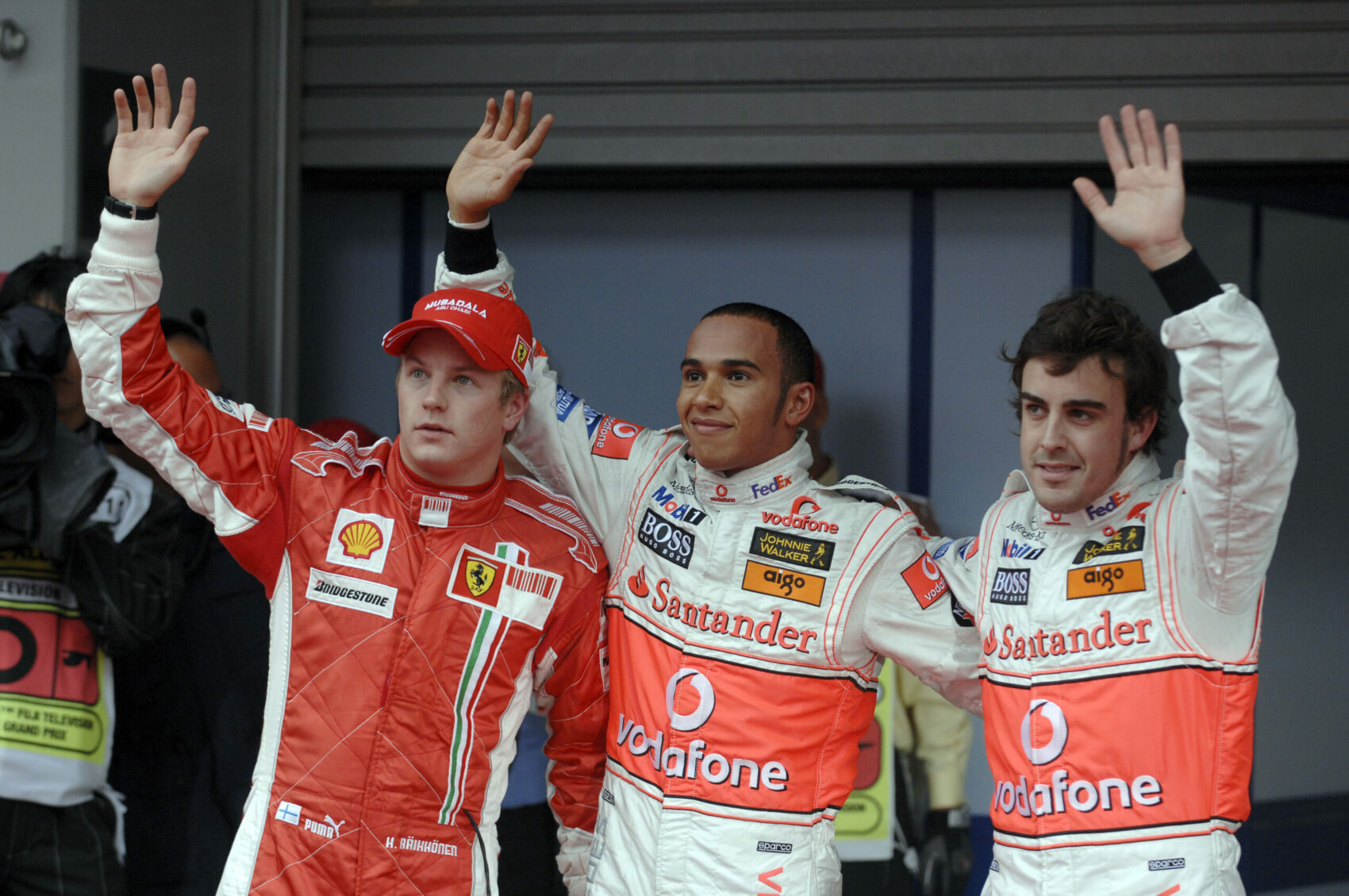 Kimi Räikkönen, Ferrari, Lewis Hamilton, Fernando Alonso, McLaren, 2007