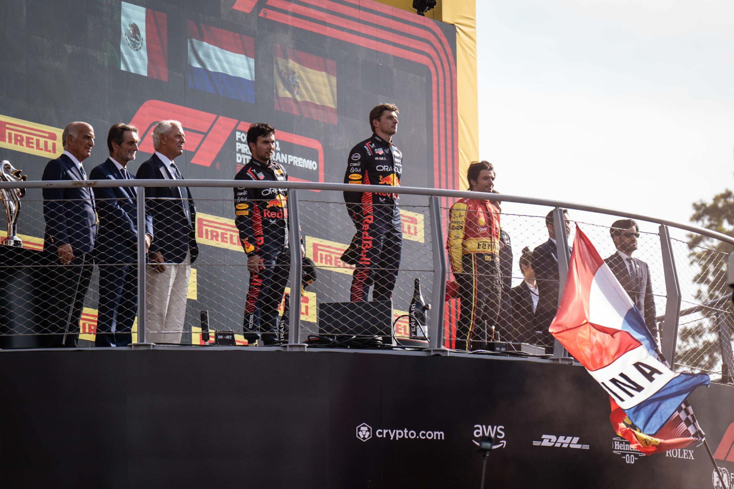 Max Verstappen, Sergio Pérez, Red Bull, Carlos Sainz, Ferrari, Olasz Nagydíj