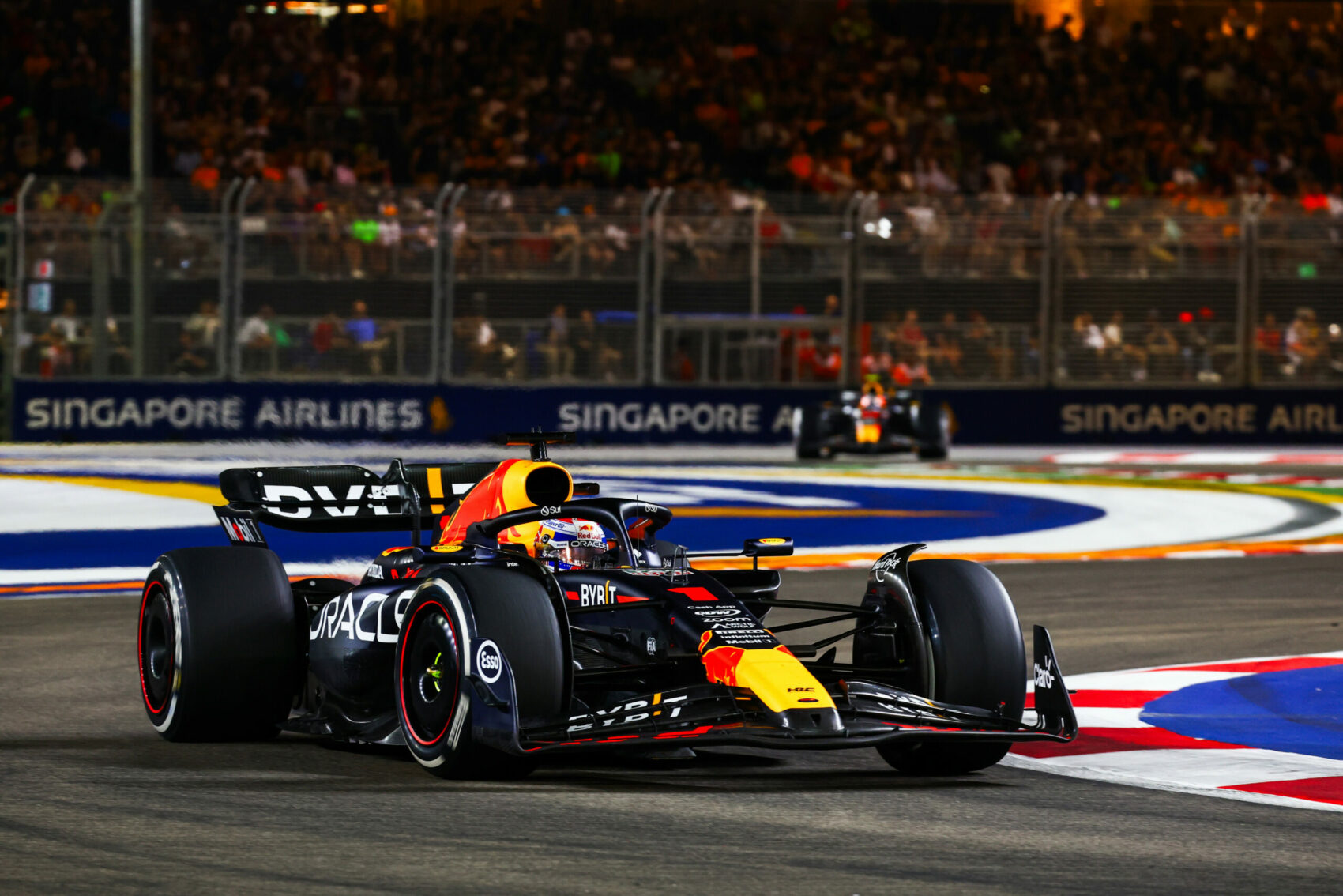 Forma-1, Max Verstappen, Sergio Pérez, Red Bull, Szingapúri Nagydíj 2023, futam