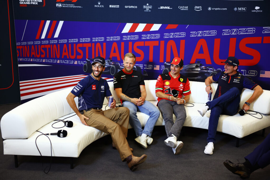 Daniel Ricciardo, Kevin Magnussen, Charles Leclerc, Max Verstappen, USA Nagydíj