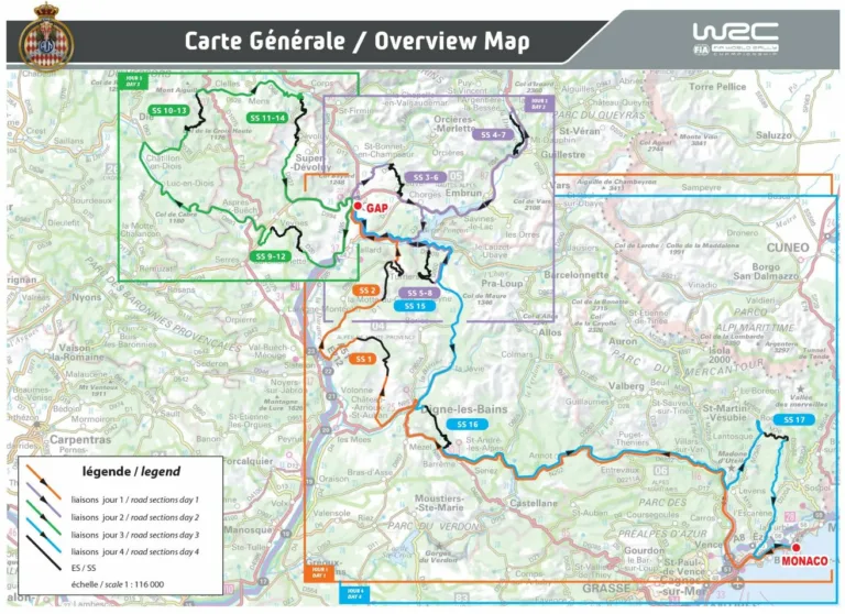 Megjelentek a Monte-Carlo Rally részletes térképei