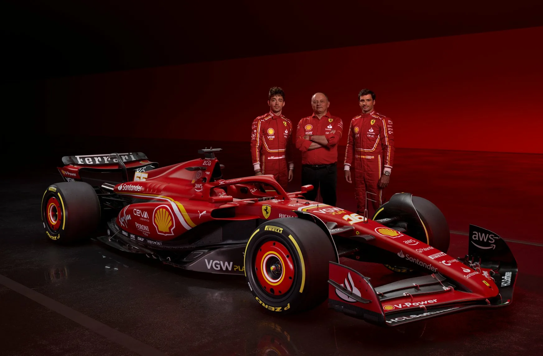 Ferrari SF-24, Frédéric Vasseur, Charles Leclerc, Carlos Sainz