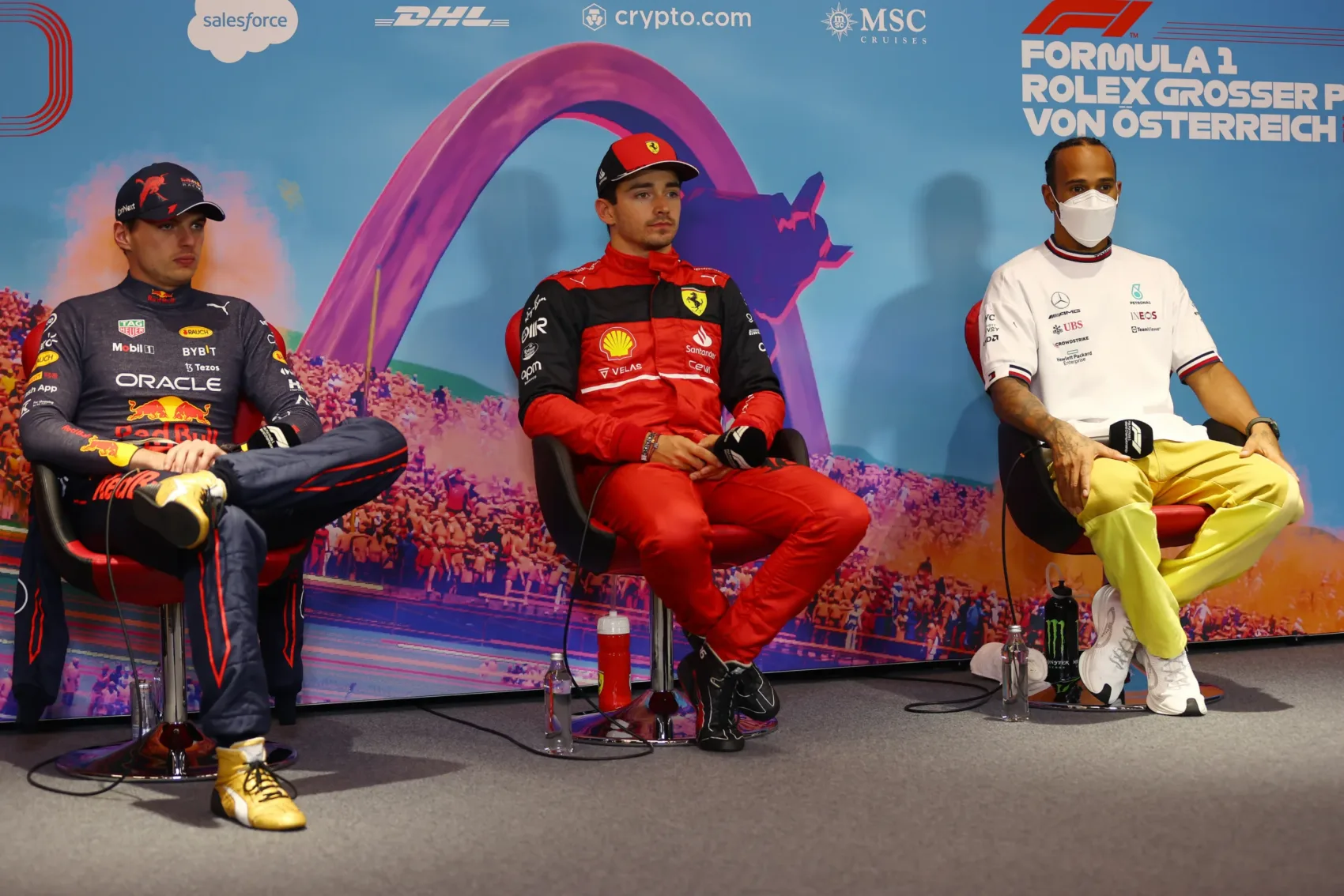 Forma-1, Max Verstappen Charles Leclerc, Lewis Hamilton, Osztrák Nagydíj 2022, futam
