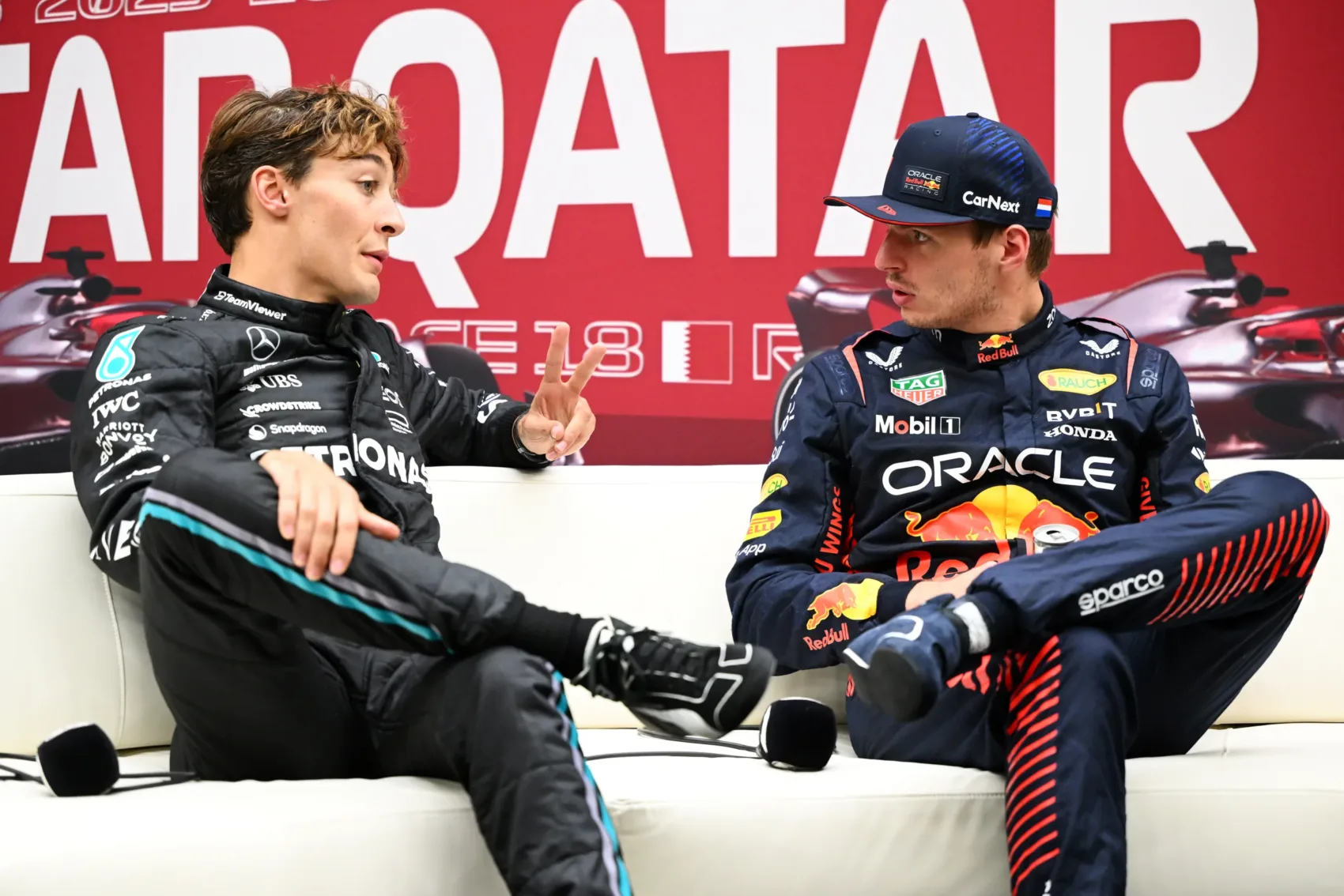 Max Verstappen, George Russell, Red Bull, Mercedes
