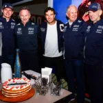 Max Verstappen, Christian Horner, Sergio Pérez, Helmut Marko, Adrian Newey, Red Bull, Las Vegas-i Nagydíj