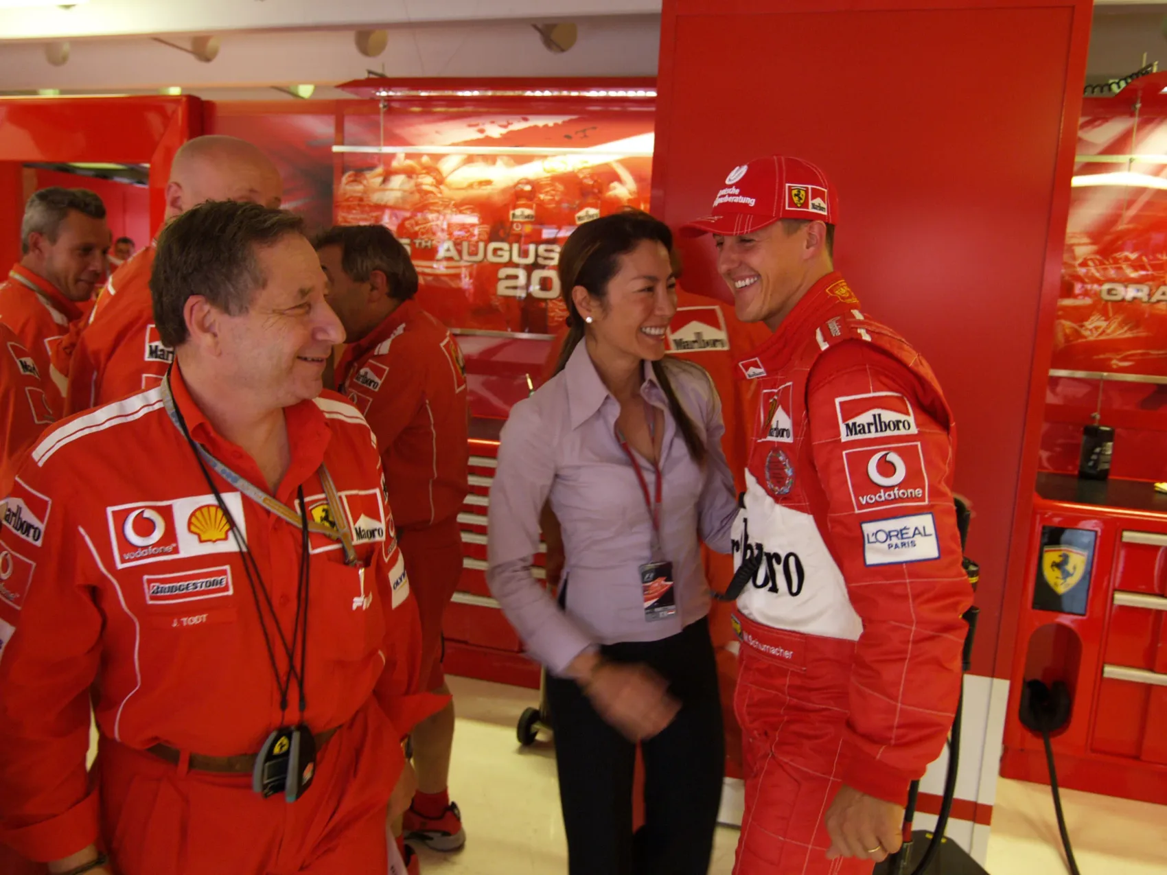 Jean Todt, Michelle Yeoh, Michael Schumacher, Ferrari