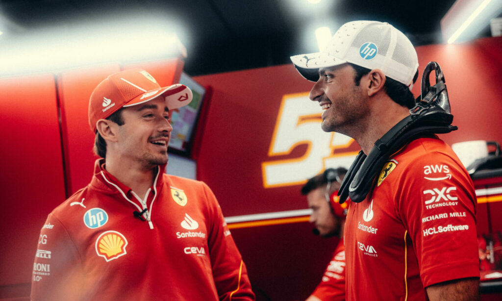 Leclerc, Sainz, Ferrari, Spanyol Nagydíj