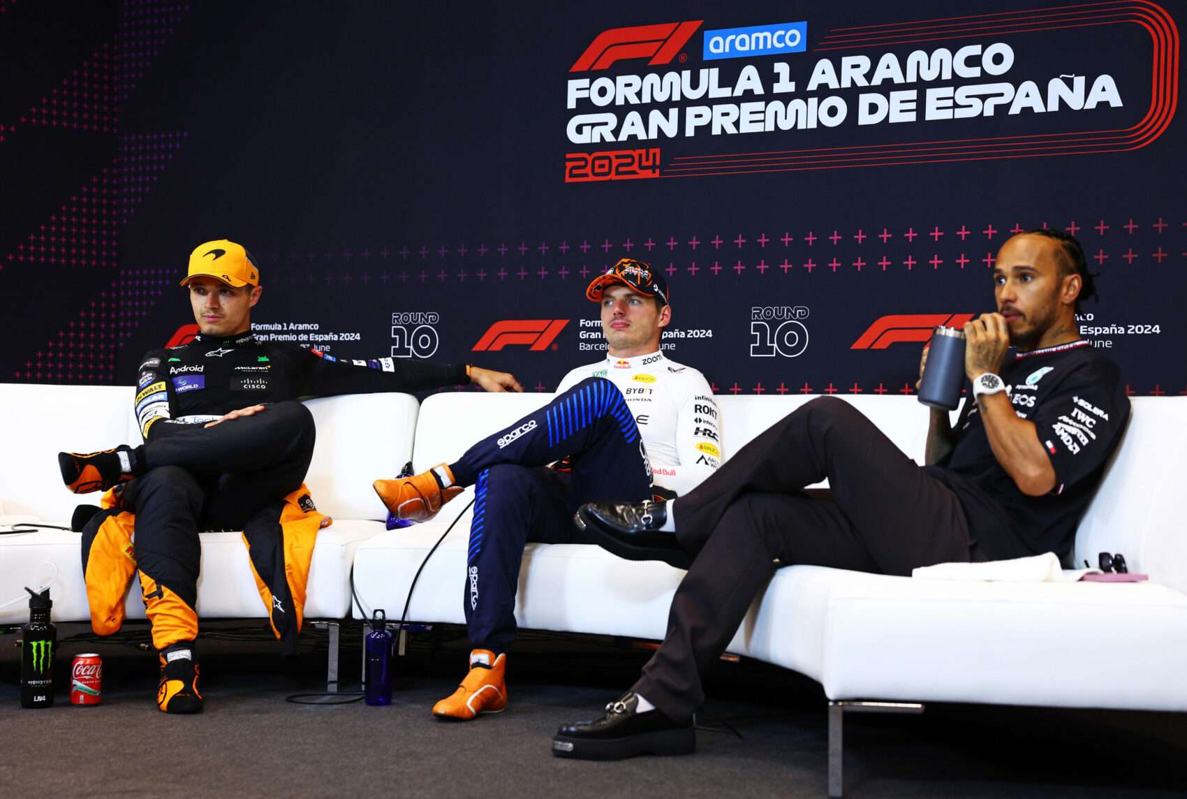 Norris, Verstappen, Hamilton, Spanyol Nagydíj