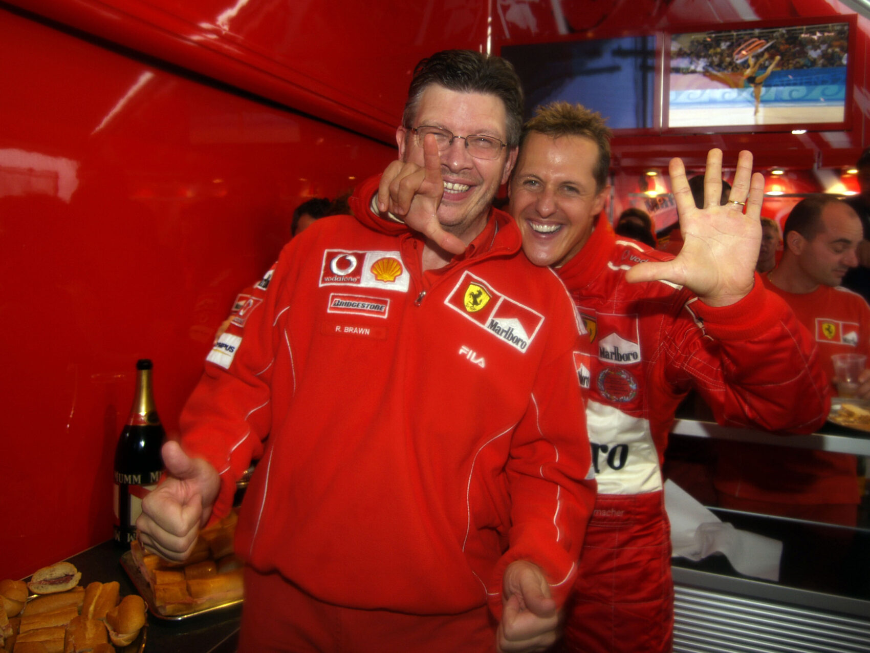 Ross Brawn, Michael Schumacher, Ferrari, 2004, Belga Nagydíj