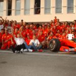 Michael Schumacher, Corinna Schumacher, Willi Weber, Jean Todt, Rubens Barrichello, Luca Badoer, Luca Baldisserri, Ferrari, Magyar Nagydíj, 2001