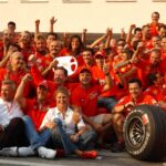 Michael Schumacher, Corinna Schumacher, Willi Weber, Jean Todt, Rubens Barrichello, Luca Badoer, Luca Baldisserri, Ferrari, Magyar Nagydíj, 2001