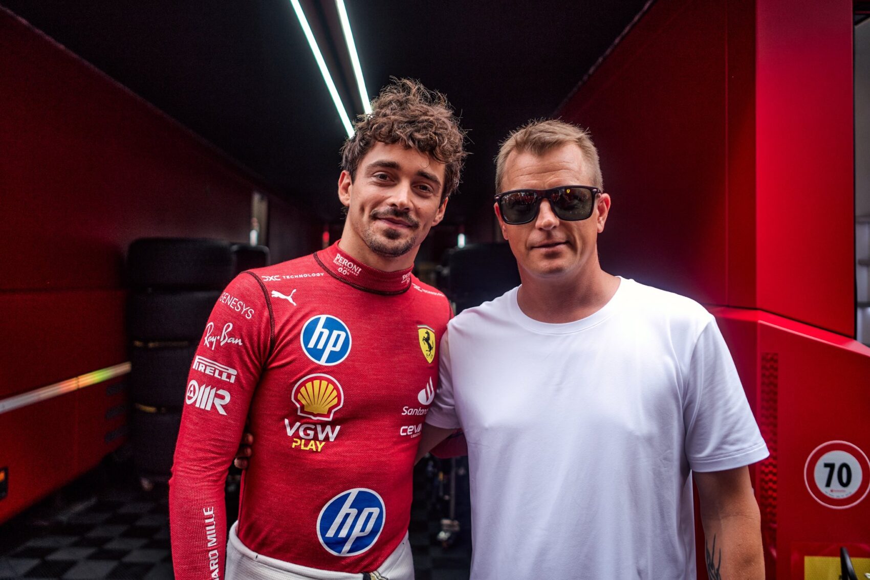 Kimi Räikkönen, Charles Leclerc, Ferrari, OIasz Nagydíj