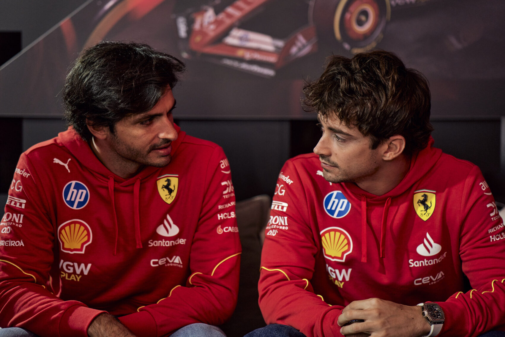 Carlos Sainz, Charles Leclerc, Ferrari