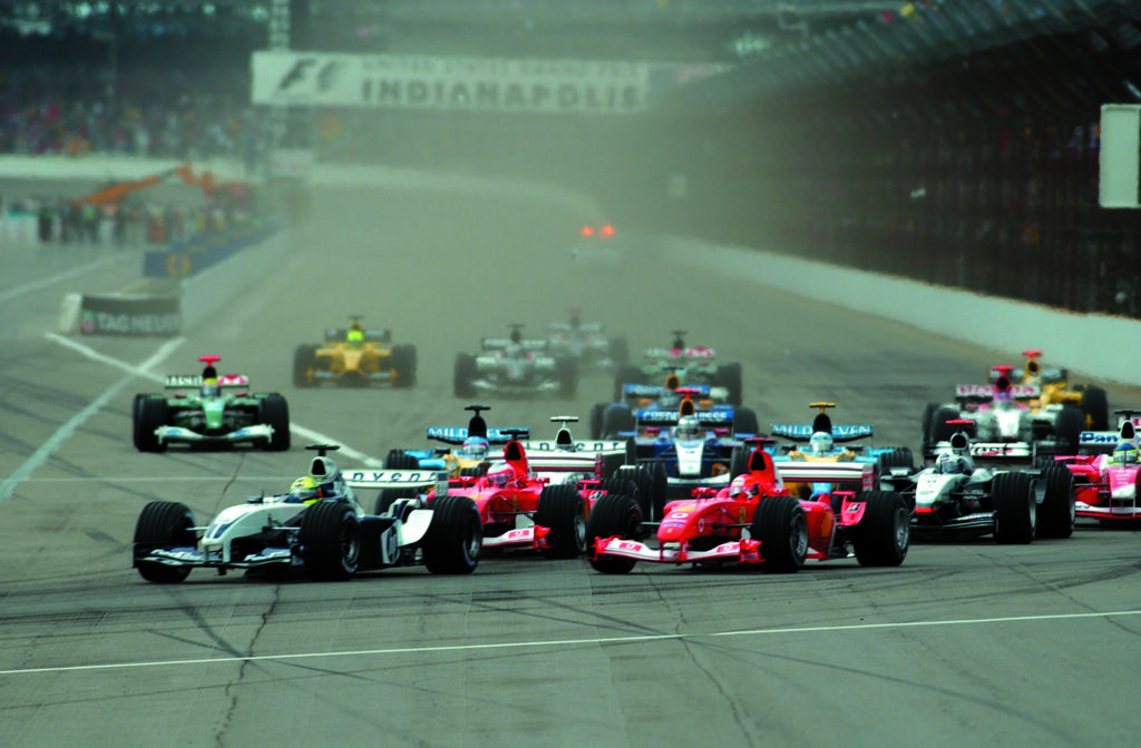 Ralf Schumacher, Williams, Michael Schumacher, Rubens Barrichello, Ferrari, USA Nagydíj, 2003