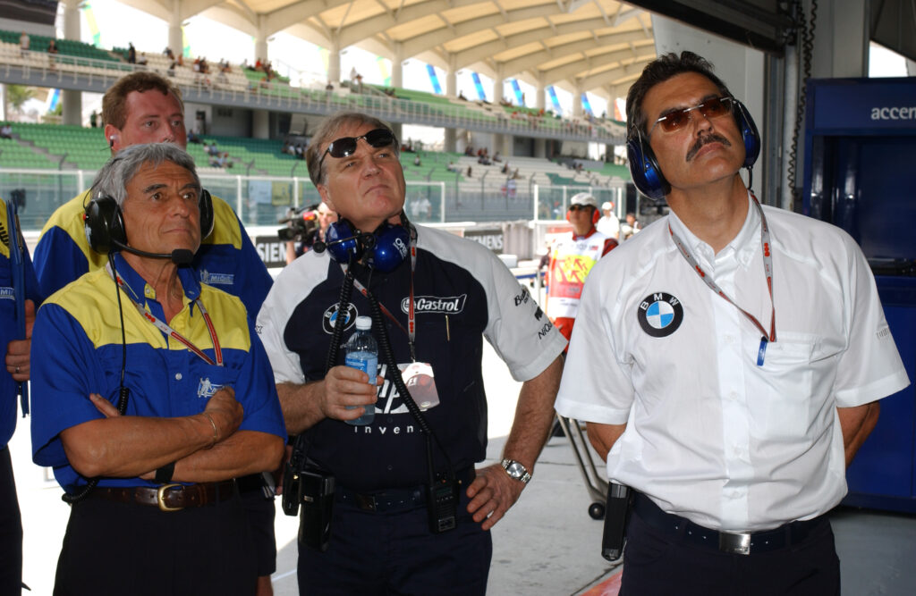 Pierre Dupasquier, Patrick Head, Mario Theissen, Williams, BMW, Michelin