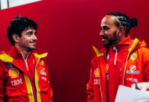 Lewis Hamilton, Charles Leclerc, Ferrari, teszt, Barcelona