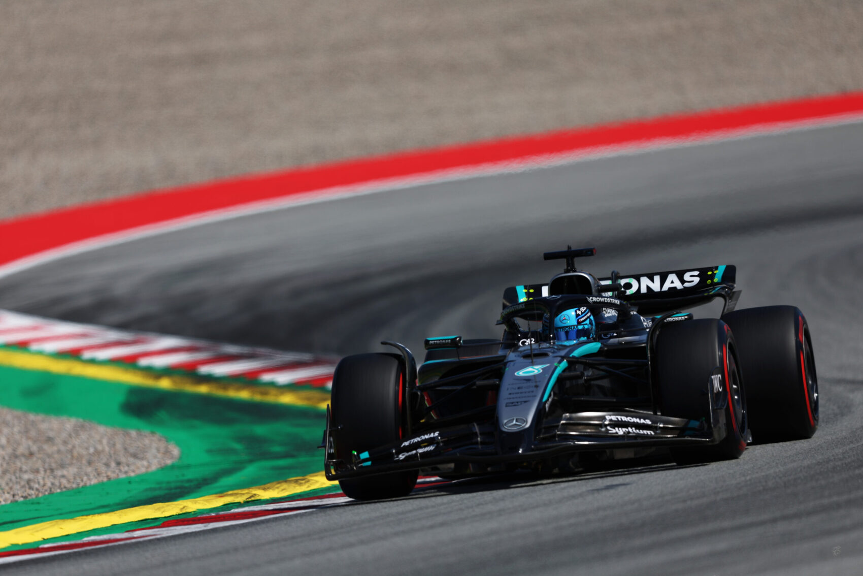 Forma-1, George Russell, Mercedes, Spanyol Nagydíj 2025, szombat