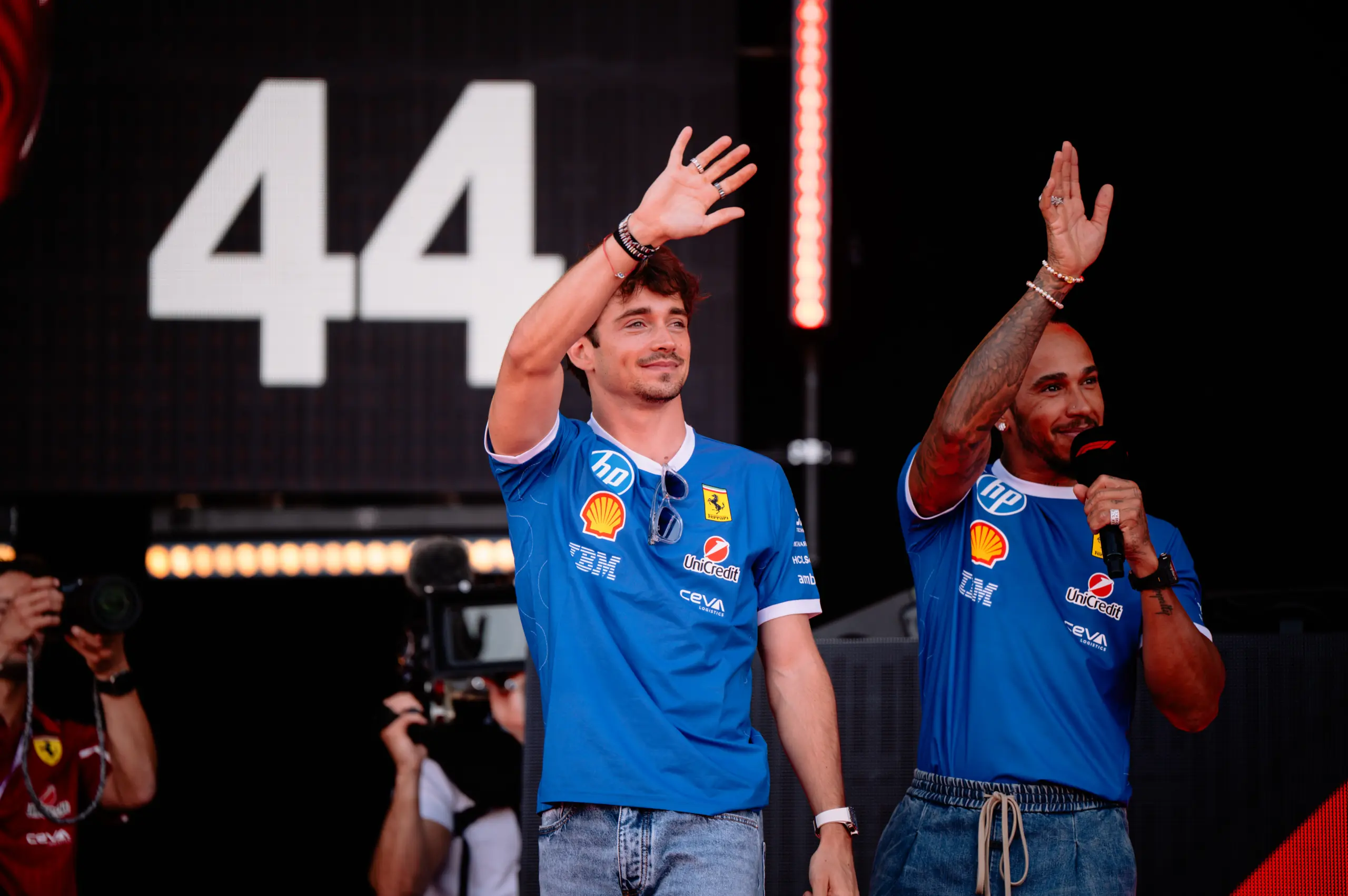 Leclerc, Hamilton, Ferrari